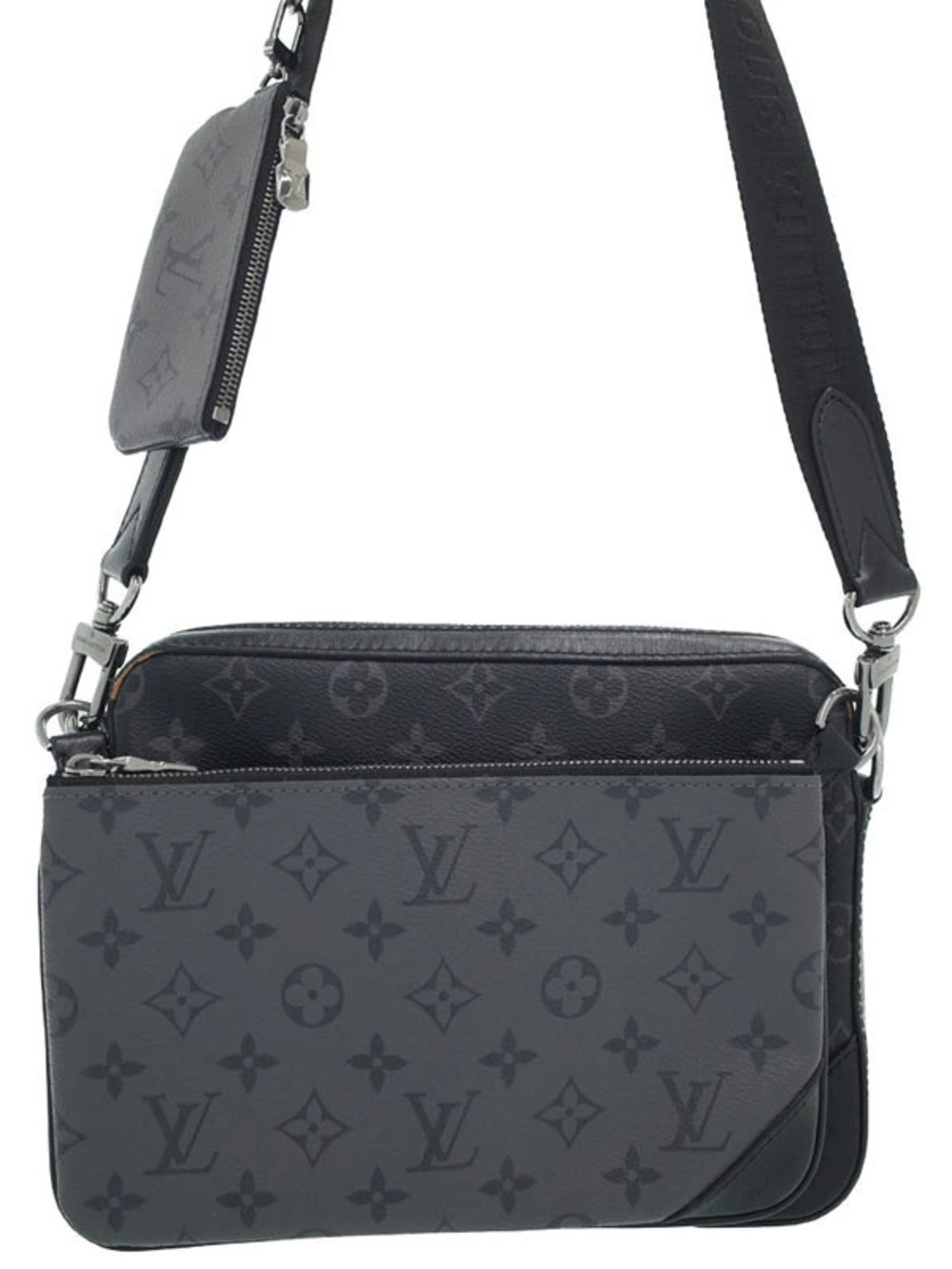 Louis Vuitton Monogram Eclipse Black Trio Messenger Shoulder Bag